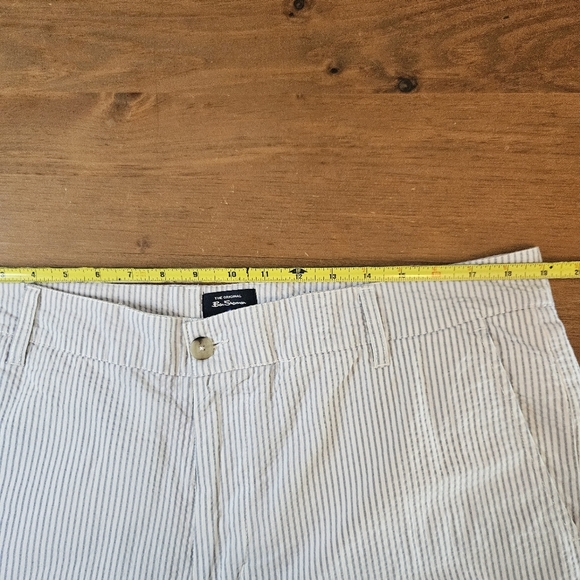 Ben Sherman Mens Shorts 38 Regular Fit Stretch Seersucker White/Blue - Picture 5 of 9